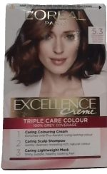 L'Oréal Paris Excellence Crème Permanent Hair Dye, Radiant At-Home Hair Colour with up to 100% Grey Coverage, Pro-Keratin, Up to 8 Weeks of Colour, Colour: 5.5 Natural Mahogany Brown