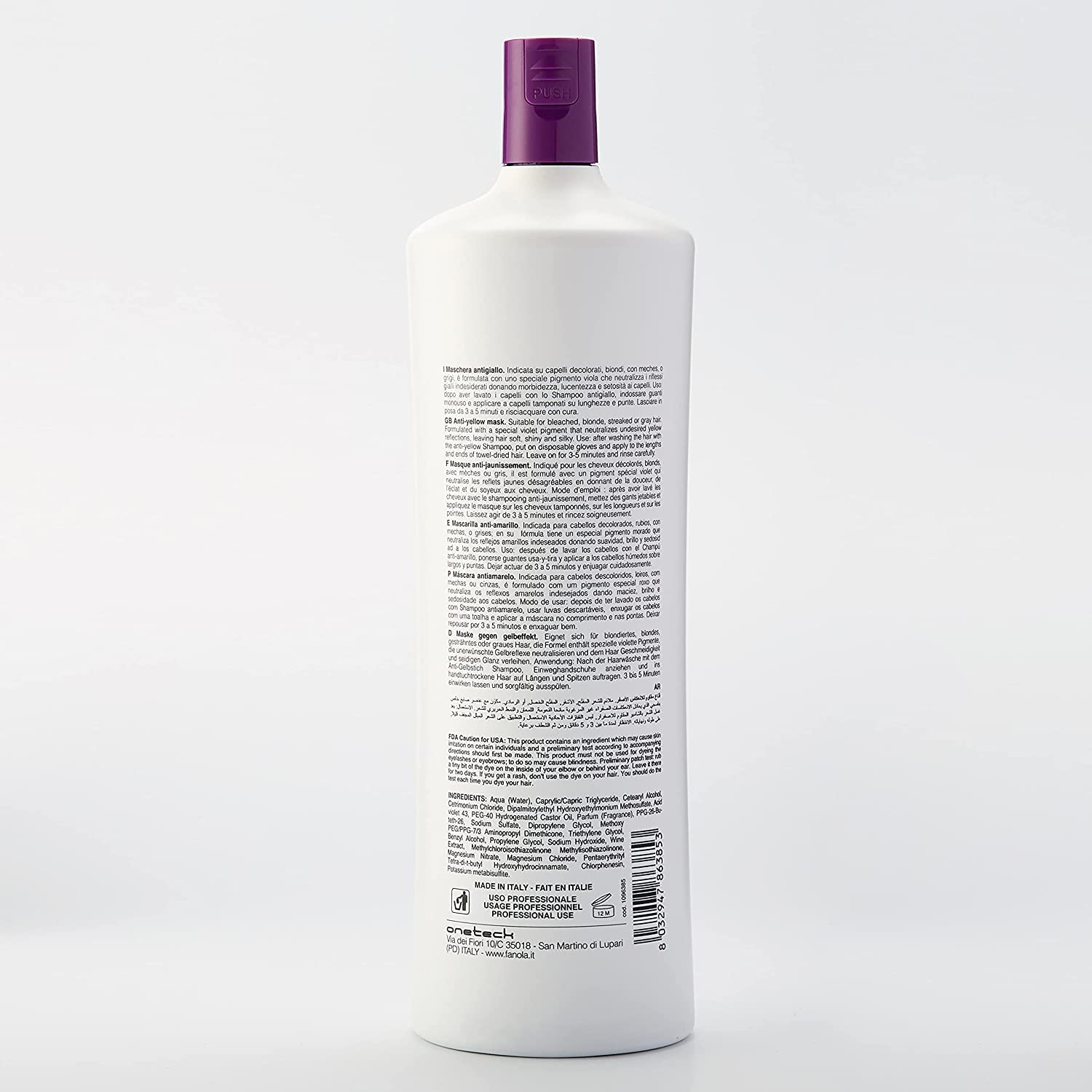 611druikbjL.jpg Fanola No Yellow Mask, Anti-Yellow Mask for Healthy and Vital Blonde Hair, Neutralizes Yellow Tones for Pre-Lightened, Highlighted and Grey Hair, 1000 - Image 2