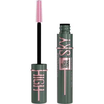 Maybelline Green Mascara, Lash Sensational Sky High Volumizing & Thickening, Eyelash Lengthening, Flake-Free Formula, Washable Coloured Mascara, Full Volume Mascara, Colour: Green Altitude