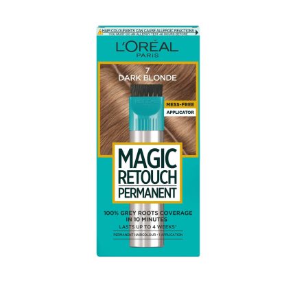 L'Oréal Paris Magic Retouch Permanent Root Concealer: Ideal for Touching Up Grey Regrowth, All Textures, 3s, Flawless Coverage, 75ml - Dark Blonde 7