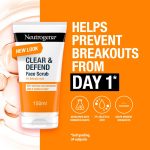 Neutrogena Clear & Defend Facial Scrub (1x 150ml), Oil-Free Face Scrub Suitable for Oily and Spot-Prone Skin, Facial Exfoliator with 2% Salicylic Acid Clinically Proven to Defend Against Breakouts - Image 2