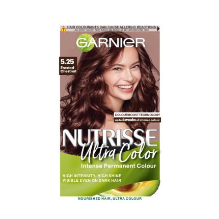 Garnier Nutrisse Ultra Color, Permanent Hair Dye, Intense Colour, For All Hair Types, 5.25 Frosted Chestnut, Brown
