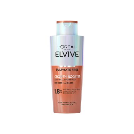L'Oreal Paris ELVIVE Growth Booster Shampoo 200ml, Anti Hair Loss Shampoo for Men & Women, with Aminexil & Niacinamide, Prevents & Reduces Hair Loss and Hair Thinning, Visibly Denser in up to 12 weeks