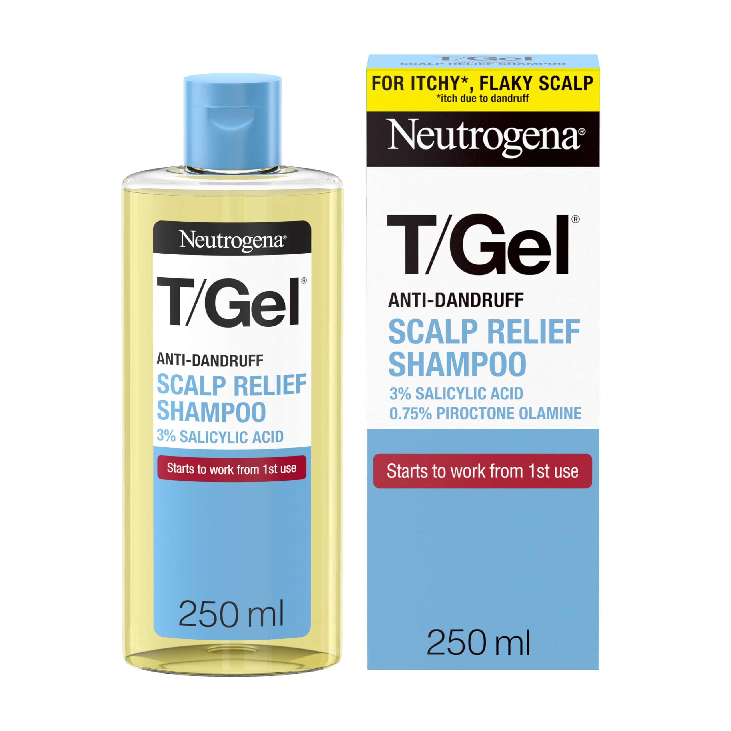 7187-KkCwL.jpg Neutrogena T/Gel Scalp Relief Anti-Dandruff Shampoo (250ml) With 3% Salicylic Acid, Suitable for Those Prone to Scalp Psoriasis and Seborrhoeic Dermatitis - Image 1