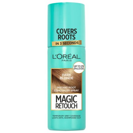 L'Oréal Paris Magic Retouch Instant Root Concealer Spray: Ideal for Touching Up Grey Regrowth, All Textures, 3s, Flawless Coverage, 75ml - Beige
