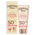 Hawaiian Tropic Glowing Protection Face Cream Lotion, Water Resistant SPF 50 UVA + UVB Protection Suncream, Tropical Scent Sun Lotion with Shea Butter, 50 ml Travel Size