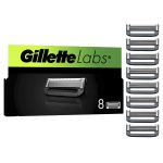 Gillette Labs Men's Razor Blades, 8 Refills, Heated Razor Blades Men with Exfoliating Bar, Shaving Blades, Compatible with Labs Razors for Men