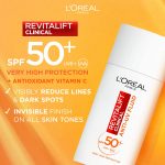 L’Oréal Paris Revitalift Clinical SPF 50+ Invisible UV Fluid, Protect, Prevent and Improve Ageing Signs, Non-Oily Formula for All Skin Tones, Advanced UV Protection and Antioxidant Vitamin C, 50ml - Image 5