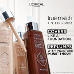L'Oreal Paris True Match Tinted Serum Foundation, 1% Hyaluronic Acid, Hydrating Formula, Replumps Skin in 1 Hour for a Natural Glowing Finish, 30 ml, Shade 5-6 Medium Tan - Image 2